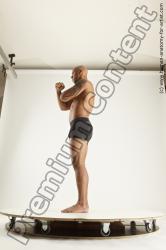 Underwear Man Black Standing poses - ALL Muscular Bald Standing poses - simple Multi angles poses Academic